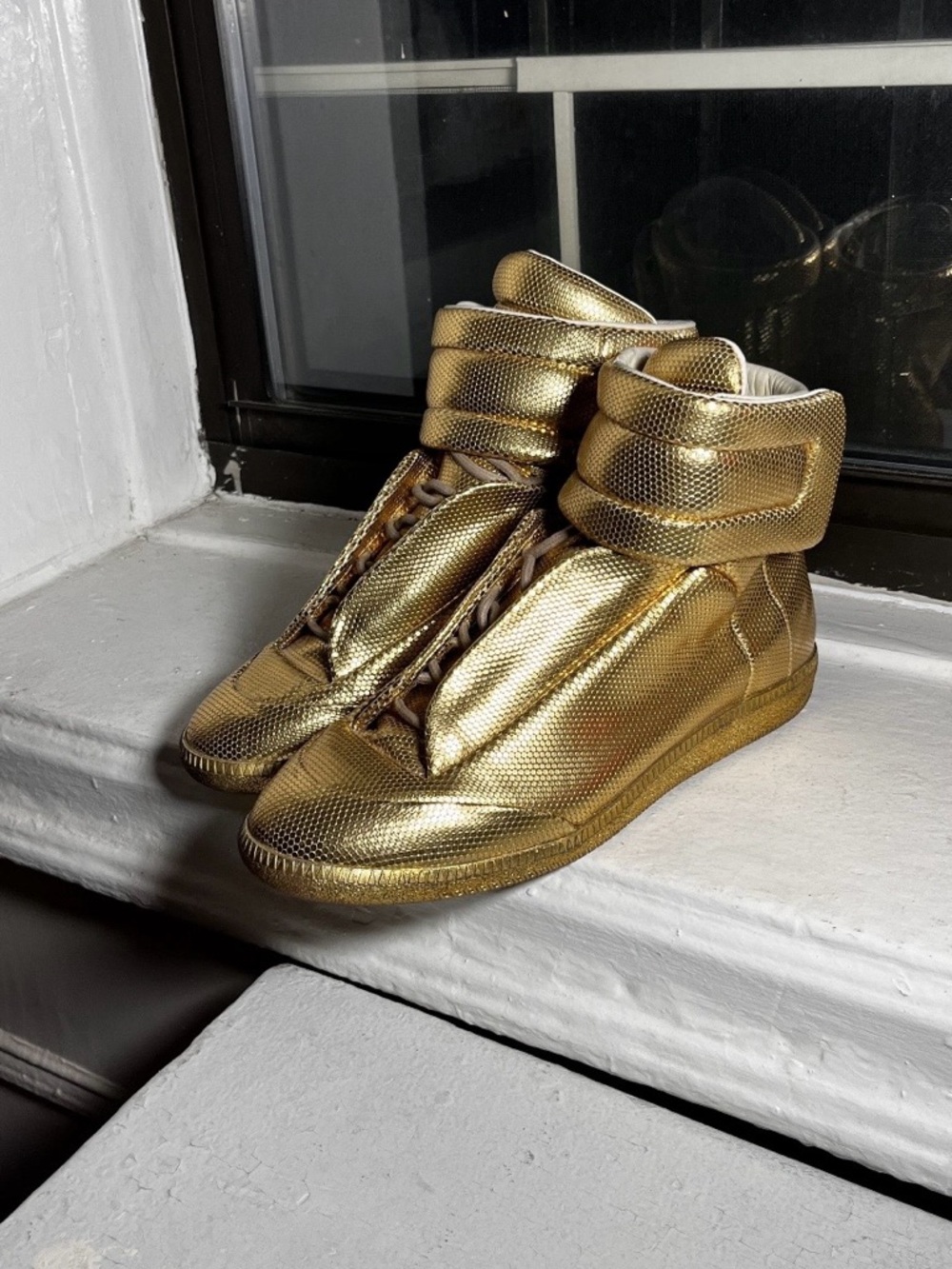 Maison Martin Margiela Metallic Gold Hi Top Futures EU 41
